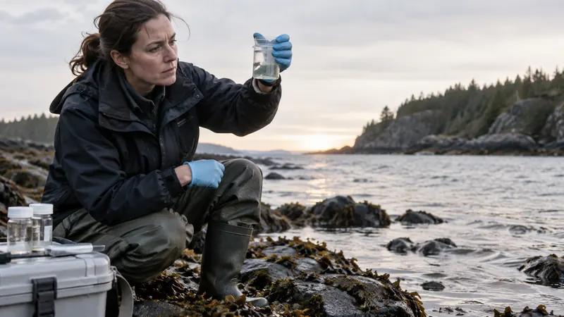 Editorial image illustrating how scientists read the health of coastal water
